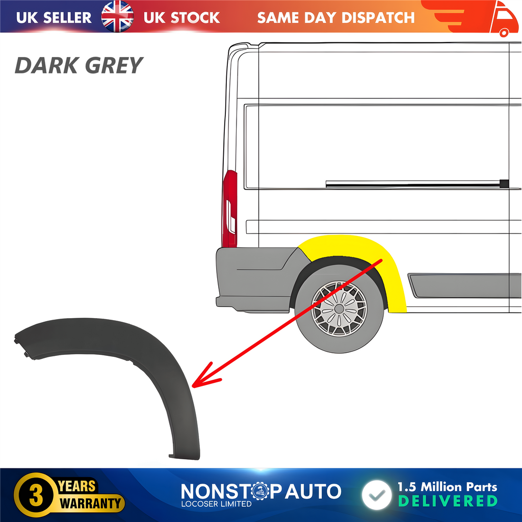 Wheel Arch Trim Moulding Rear Right For CITROEN Relay PEUGEOT Boxer FIAT Ducato 2006 on 8547X7