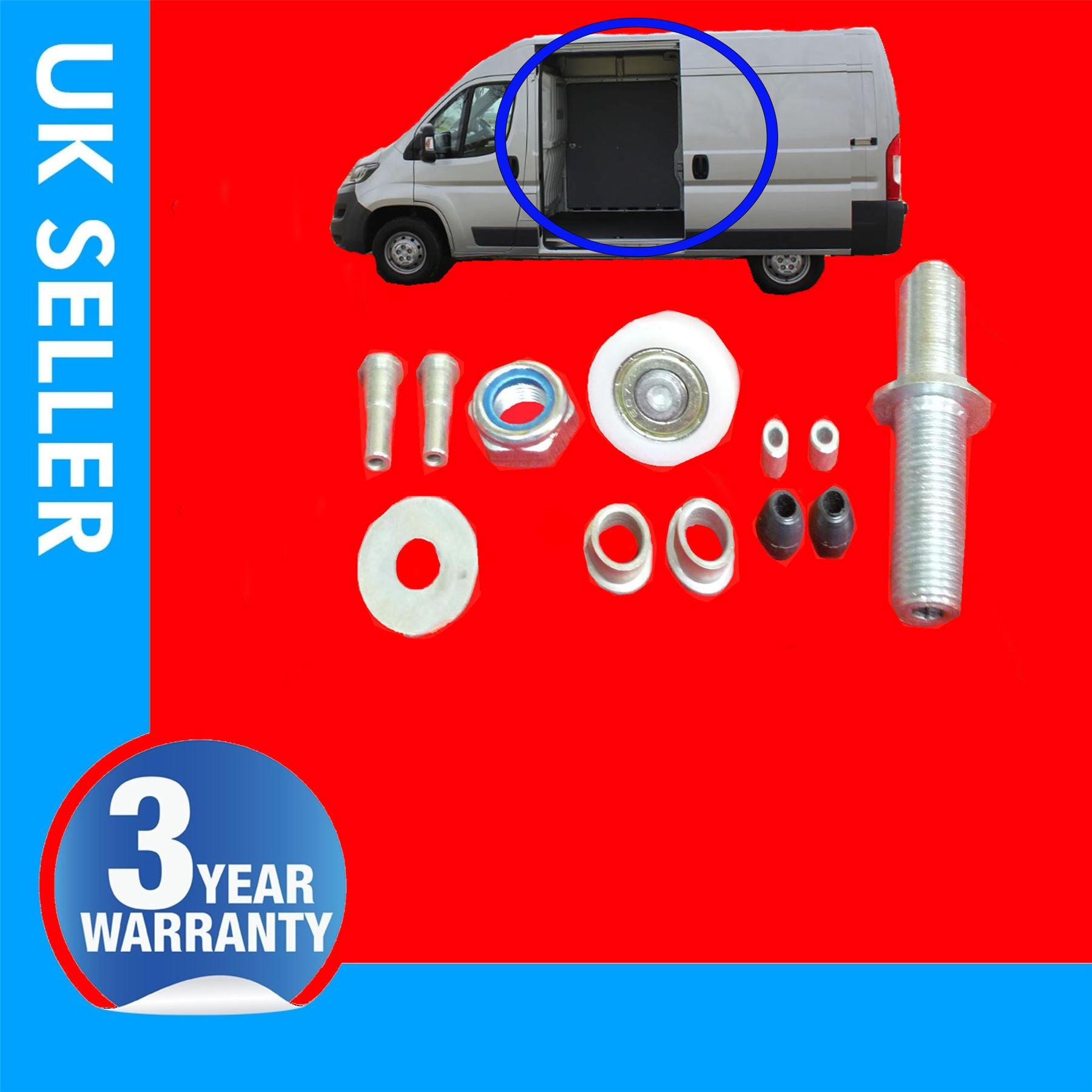 Sliding Door Roller Guide Hinge Middle Repair Kit Fits Fiat Ducato Citroen Jumper Relay Peugeot Boxer FT95388, 16117317.80, 9033 S3