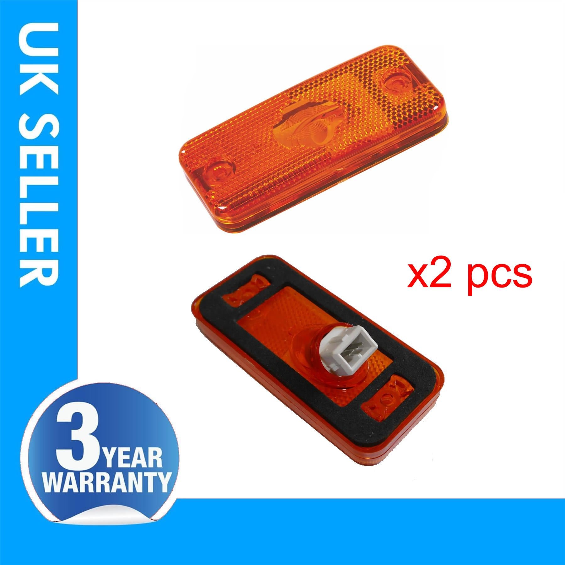 2x for FIAT Ducato 2006-2016 Side Indicator Marker Lens Light + socket 6303.A1