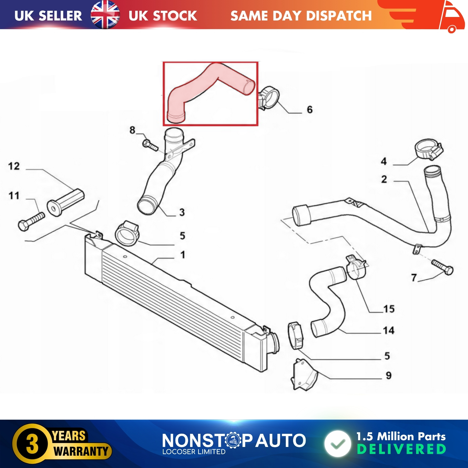 TURBO INTERCOOLER HOSE PIPE FOR FIAT  DUCATO III 3.0 JTD 150 160 HP PEUGEOT BOXER III CITROEN JUMPER III 3.0 JTD 150 160 HP 1350778080