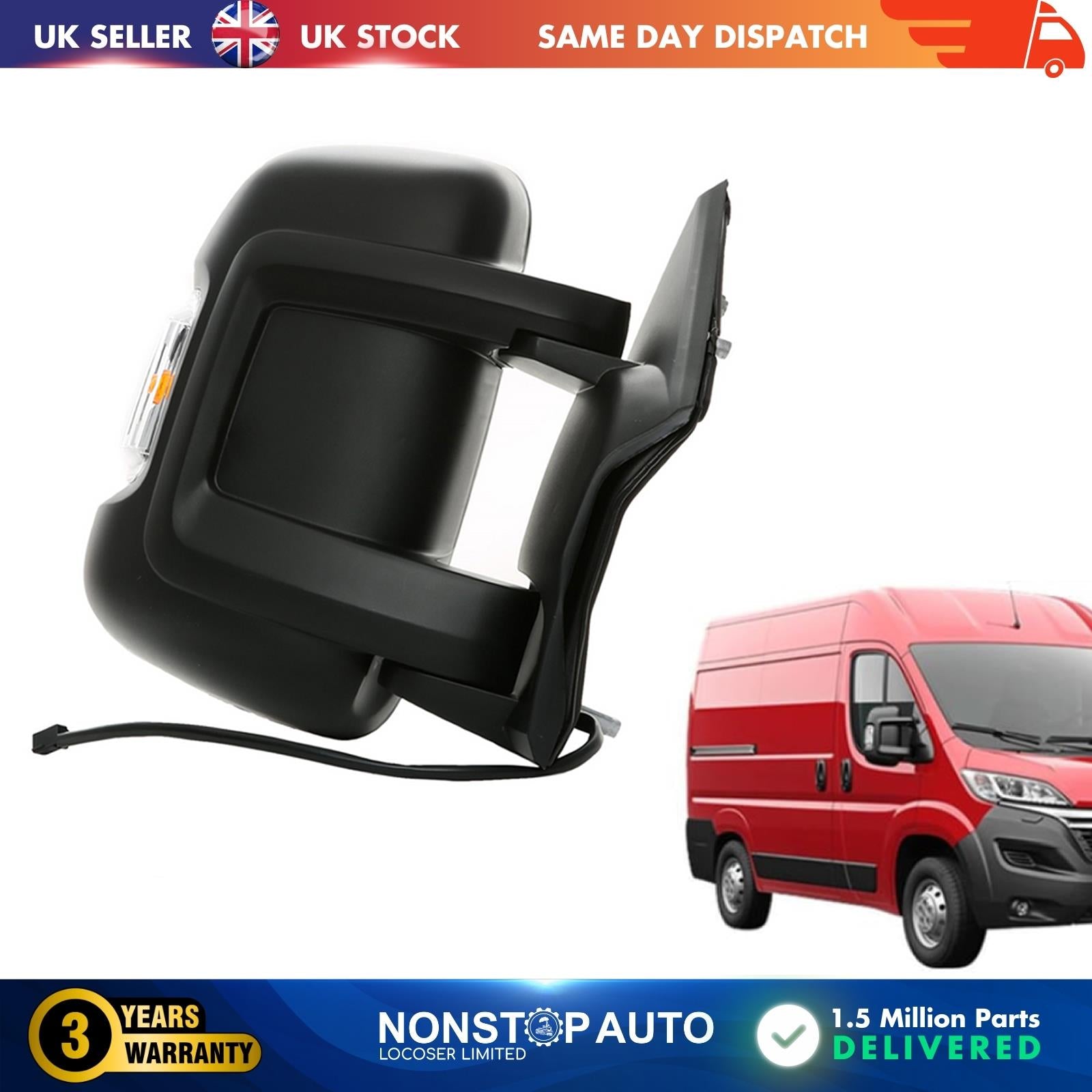 WING MIRROR ELECTRIC HEATED SHORT ARM RIGHT FULL DOOR FOR CITROEN JUMPER II FIAT DUCATO PEUGEOT BOXER E2310