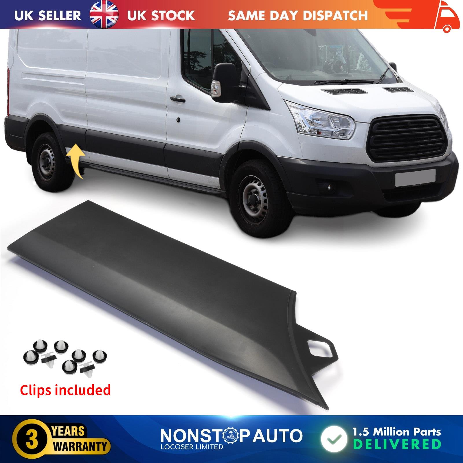 REAR RIGHT SIDE BODY MOULDING PANEL TRIM FOR FORD TRANSIT MK8 2014 ON 1854492