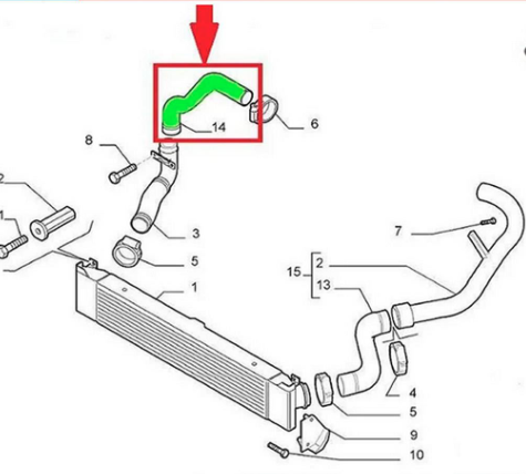 TURBO INTERCOOLER  HOSE PIPE  FOR FIAT DUCATO III 2.3 JTD. 120 - 130 HP CITROEN JUMPER  1350776080