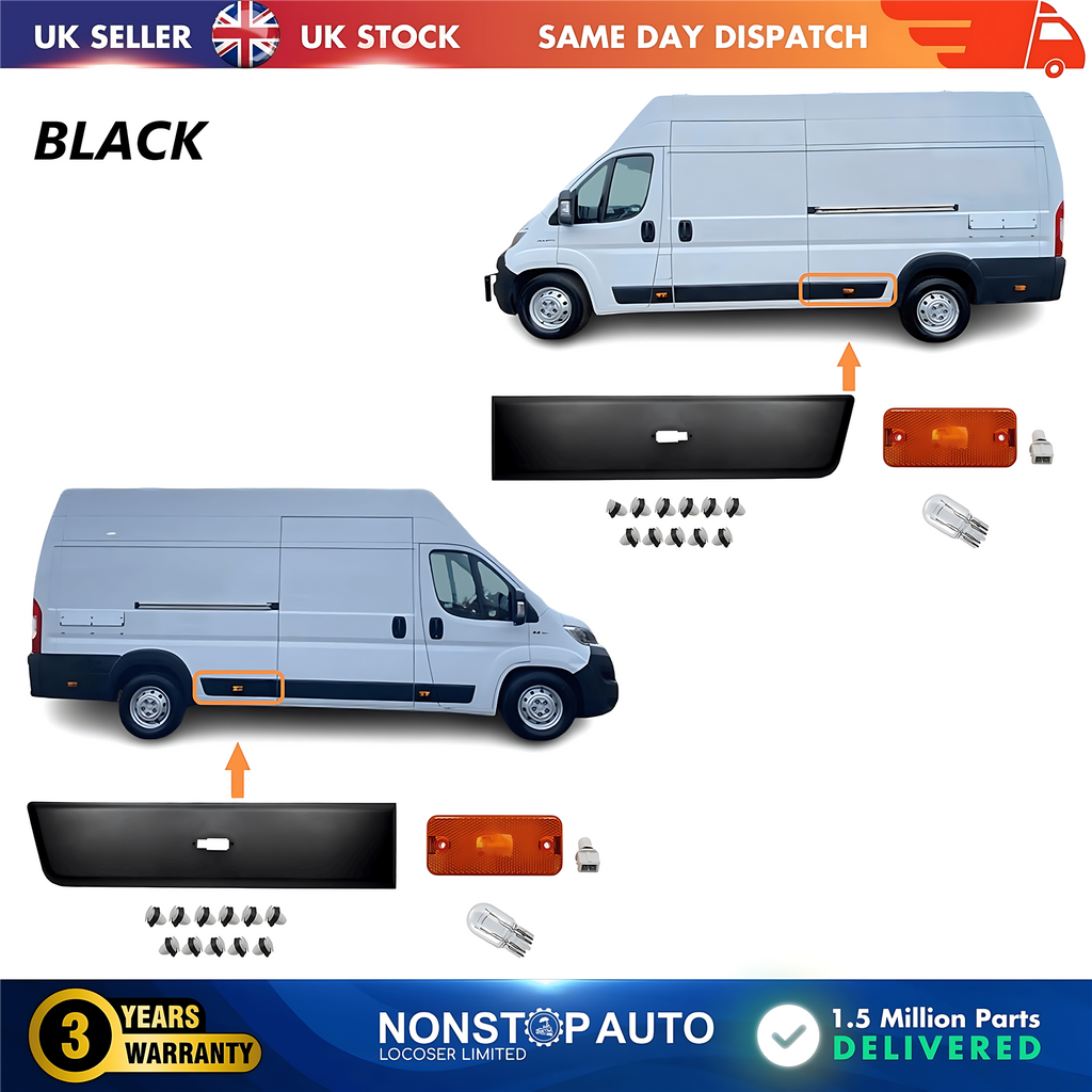 2X Moulding Trim Panel Indicator Bulb Rear Left and Right For CITROEN Relay PEUGEOT Boxer FIAT Ducato 2006 on