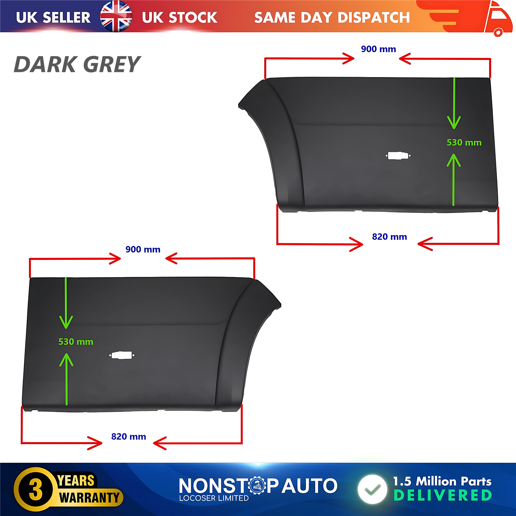 2X Moulding Trim Quarter Panel Indicator Bulb Rear Left and Right For CITROEN Relay PEUGEOT Boxer FIAT Ducato 2006 on