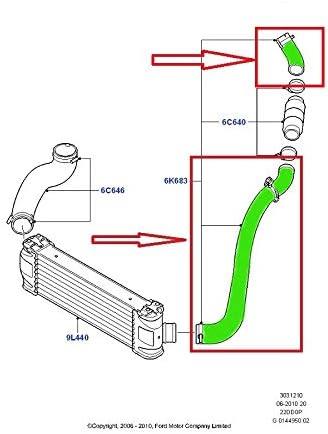 TURBO INTERCOOLER HOSE PIPE FOR FORD Transit  2.2 Tdci  6C116K683EK