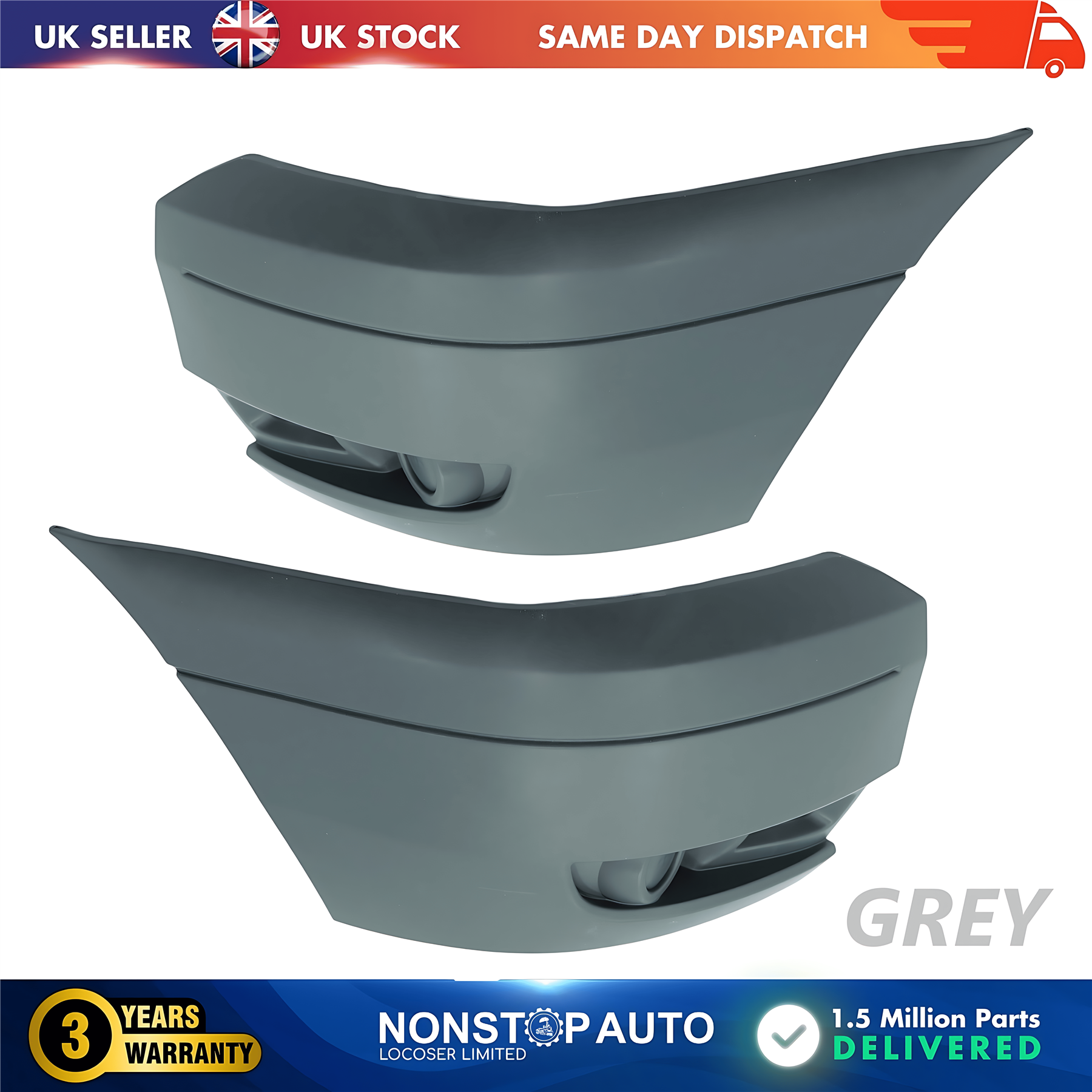 2X Front Bumper Corner Left and Right No Fog Hole For FORD Transit MK7 2006-2014 1437326 1437327