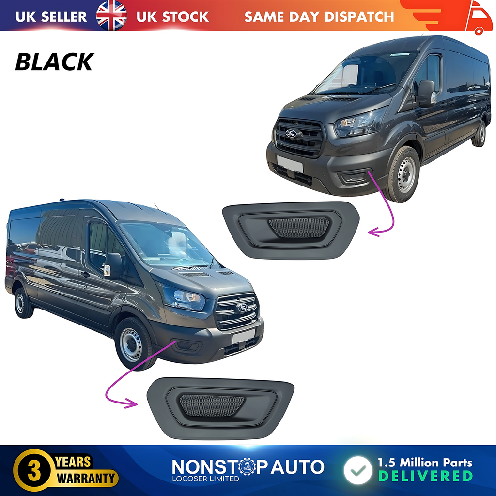 2X Fog Light Grille No Fog Hole Left and Right For FORD Transit V363 MK8 2019-2025