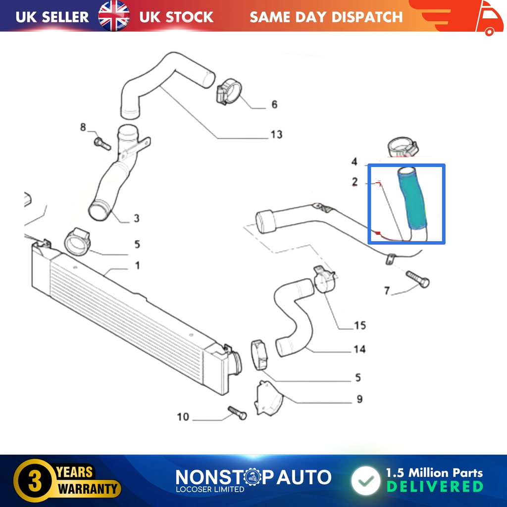 TURBO INTERCOOLER HOSE PIPE FOR  FIAT DUCATO PEUGEOT BOXER  CITROEN JUMPER III 3.0 JTD  1342741080