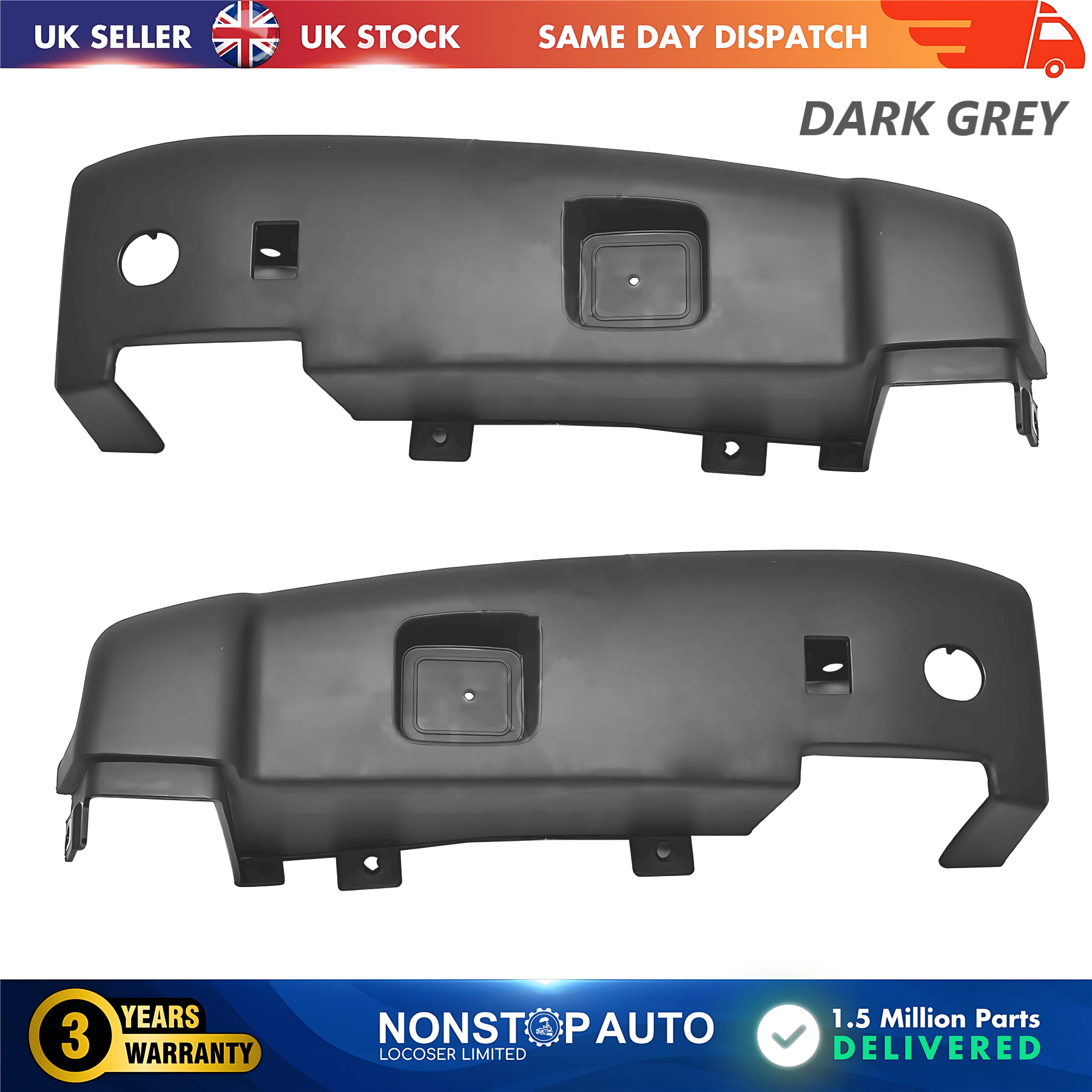 2X Rear Bumper Corner End Left and Right Dark Grey For CITROEN Relay PEUGEOT Boxer FIAT Ducato 2006 on