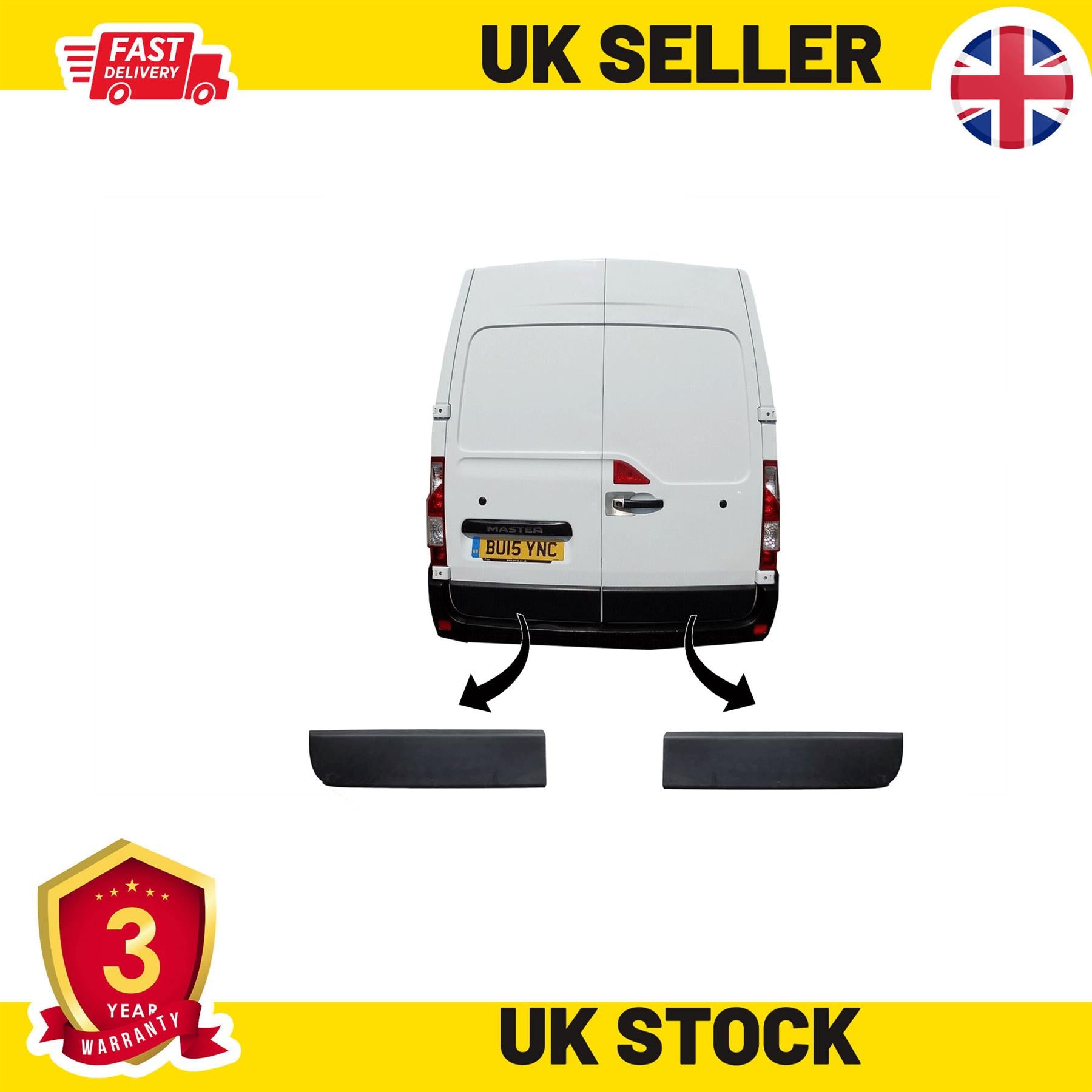 2 X DOOR TRIM MOULDING STRIP PANEL REAR FITS RENAULT Master Mk3 VAUXHALL Movano NISSAN NV400 908520001R