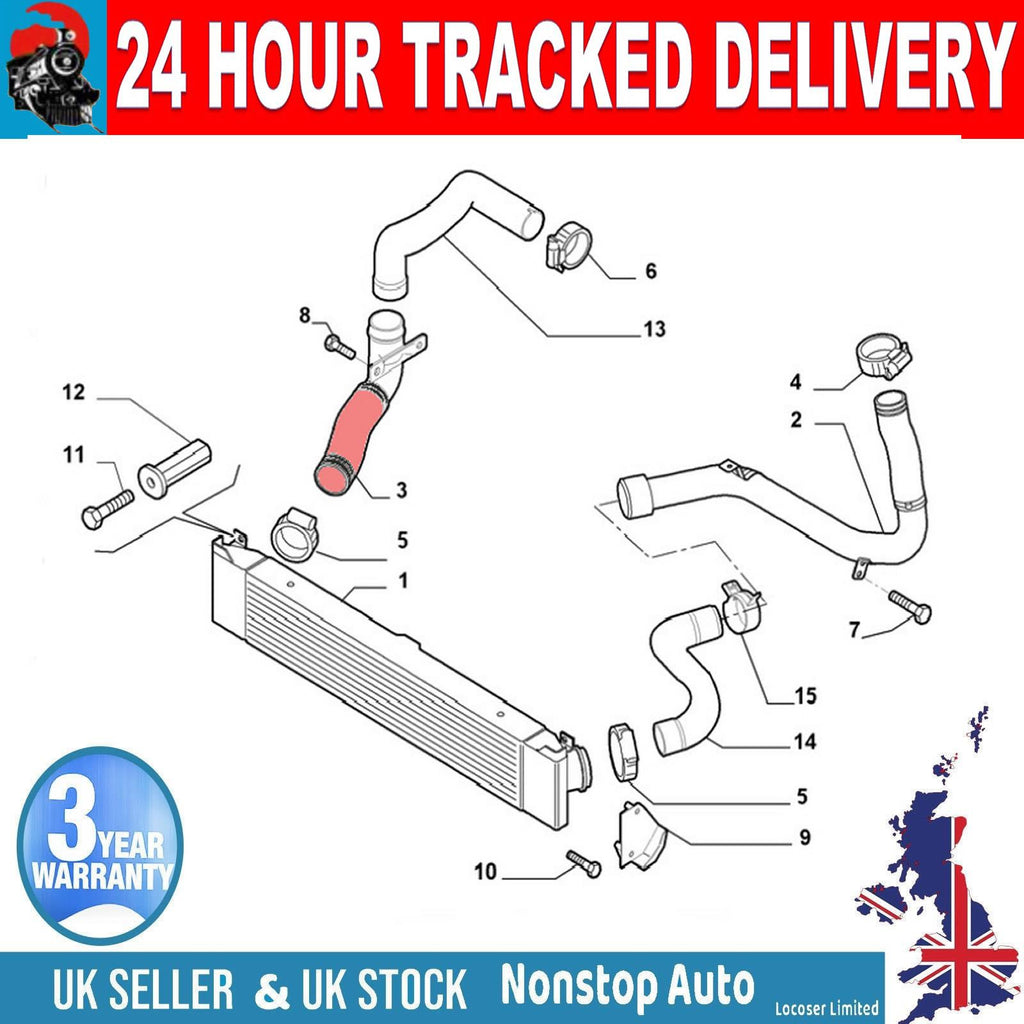 TURBO INTERCOOLER HOSE PIPE FOR FIAT DUCATO PEUGEOT BOXER CITROEN JUMPER  1344787080