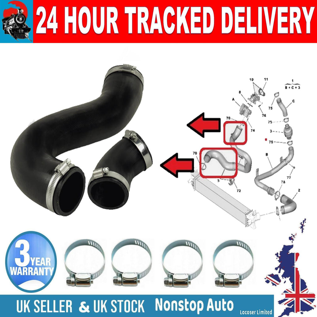 TURBO INTERCOOLER HOSE PIPE SMALL AND LARGE  FOR PEUGEOT BOXER  CITROEN JUMPER  2.0 HDI  1379294080
