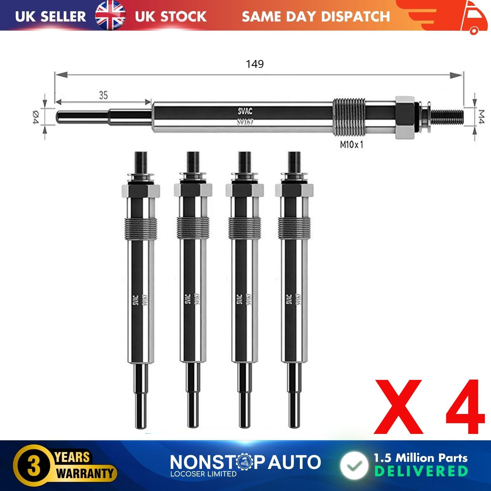 4X Glow Plugs For FORD Transit MK7 MK8 Custom Ranger BK3Q6M090AB
