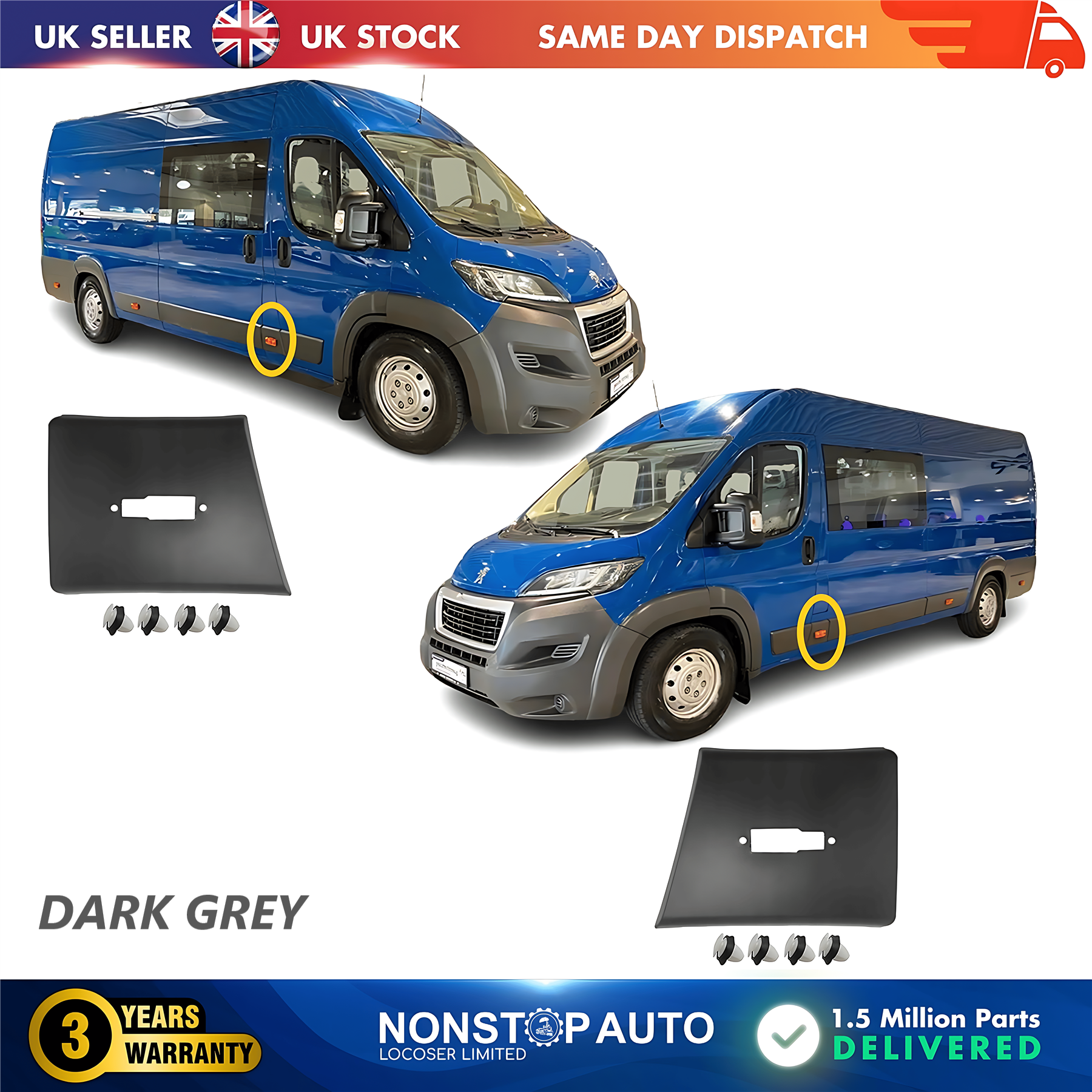 2X Moulding Trim Panel Left and Right For CITROEN Relay PEUGEOT Boxer FIAT Ducato 2006 on